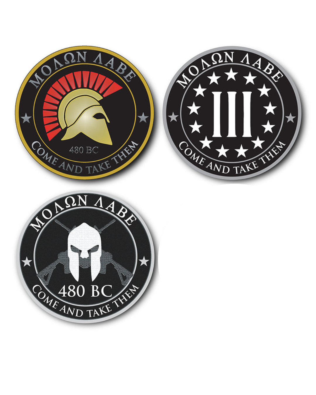3 Pack Molon Labe Stickers
